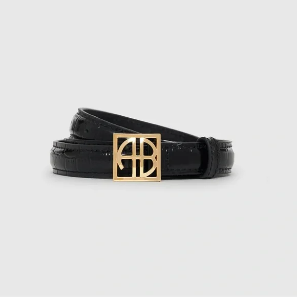 Anine Bing Monogram Belt Embossed XS/S Anine Bing Mara Belt - Black Embossed | Garmentory main image 3